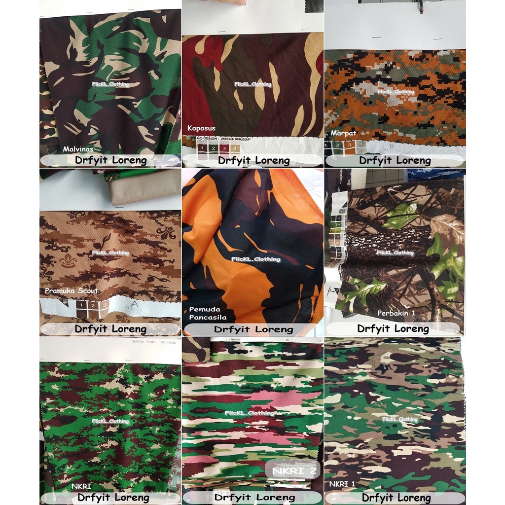 Bahan Kain Kaos Baju Dryfit  Nike Brazil Loreng Ormas Olahraga Jersey