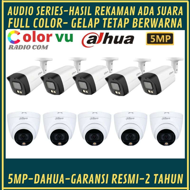 PAKET CCTV DAHUA 5MP FULL COLOR 16 CHANNEL 10 KAMERA AUDIO FULL COLOR