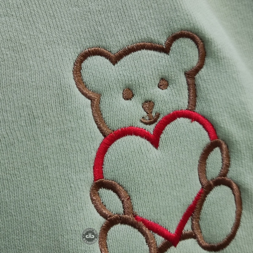 Sweater Love Bear | Korean Style Sweatshirt | Pakaian Wanita | Bahan Fleece | Allsize