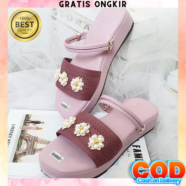 Wedges Kekinian Wejes Weges Casual Cewek Wanita Elegan Terbaru 2022 Wedges Tali Wanita Murah Sandal 