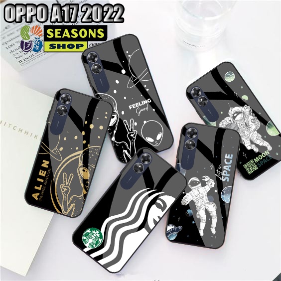 [Oppo A17 2022] Softcase Kaca Oppo A17 2022- Softcase Glass Glitter Oppo A17 2022 -  Softcase Oppo A