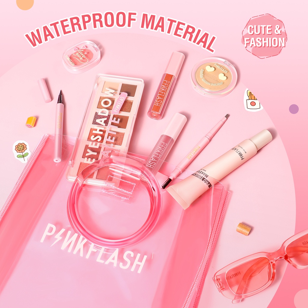 PINKFLASH #More&amp;More Tote Bag PVC Waterproof Travel Bag Large Capacity Beauty Travel Cosmetics