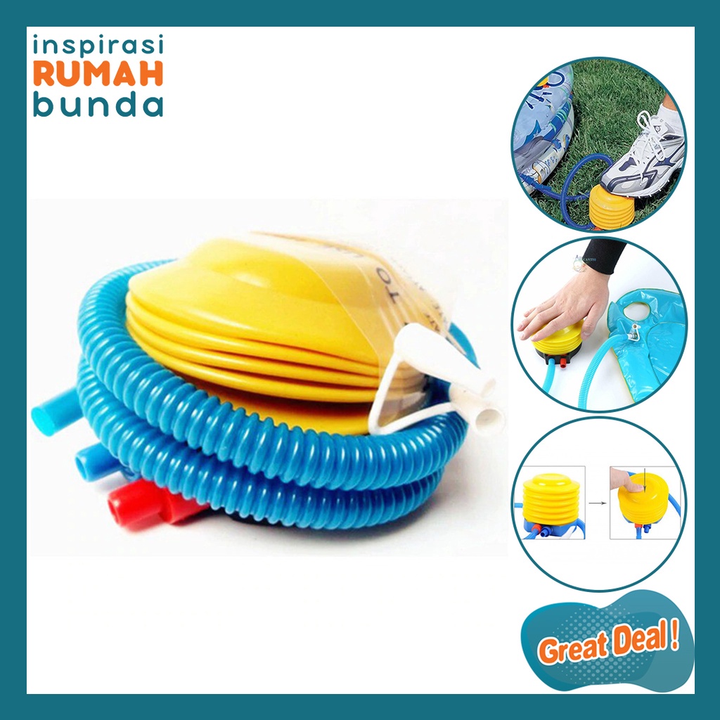 Pompa Angin Injak Balon Angin Kaki Kolam Renang Pelampung Bola Manual Kuning Injek Tangan Foot Air Pump