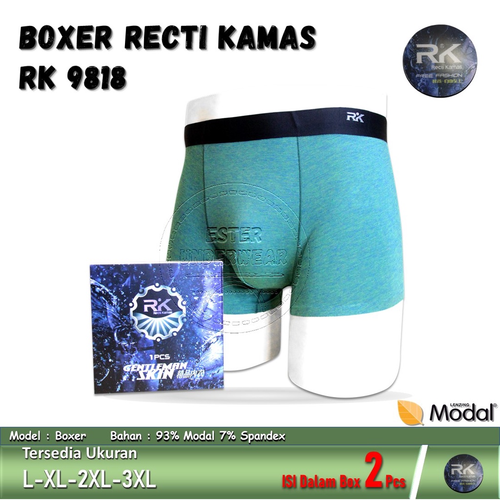 NEW BOXER RECTI KAMAS 9818 BAHAN LEMBUT ISI 2
