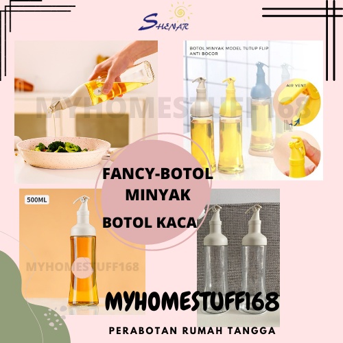 BOTOL MINYAK GORENG BAHAN KACA TEBAL KAPASITAS 500ML FANCY GLASS OIL BOTTLE RANDOM