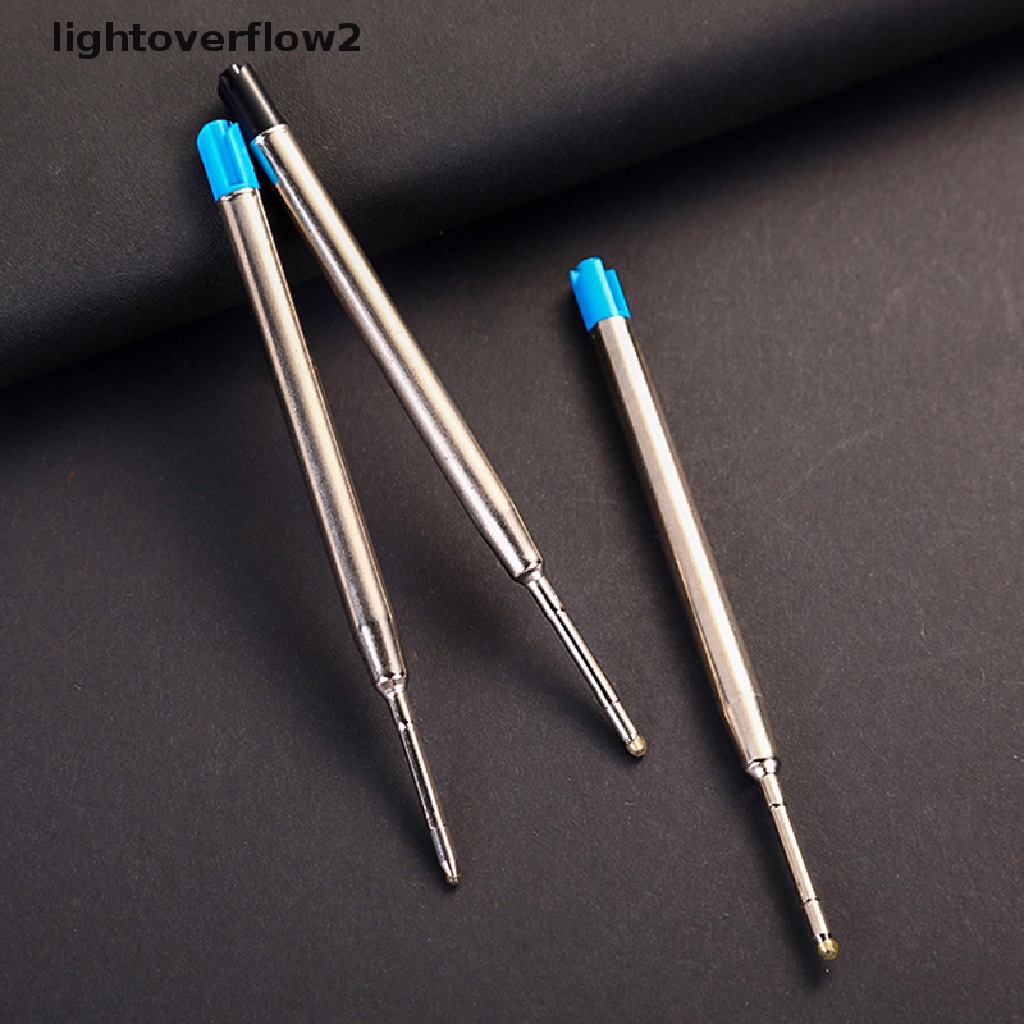 (lightoverflow2) 10pcs / Set Bolpoin 0.5mm G2 Bahan Metal Warna Biru / Hitam Untuk Stationery Sekolah / Kantor