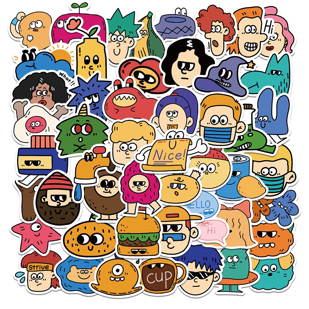 

Stiker Kartun strange things quirky Sticker WaterProof Premium isi 24 pcs