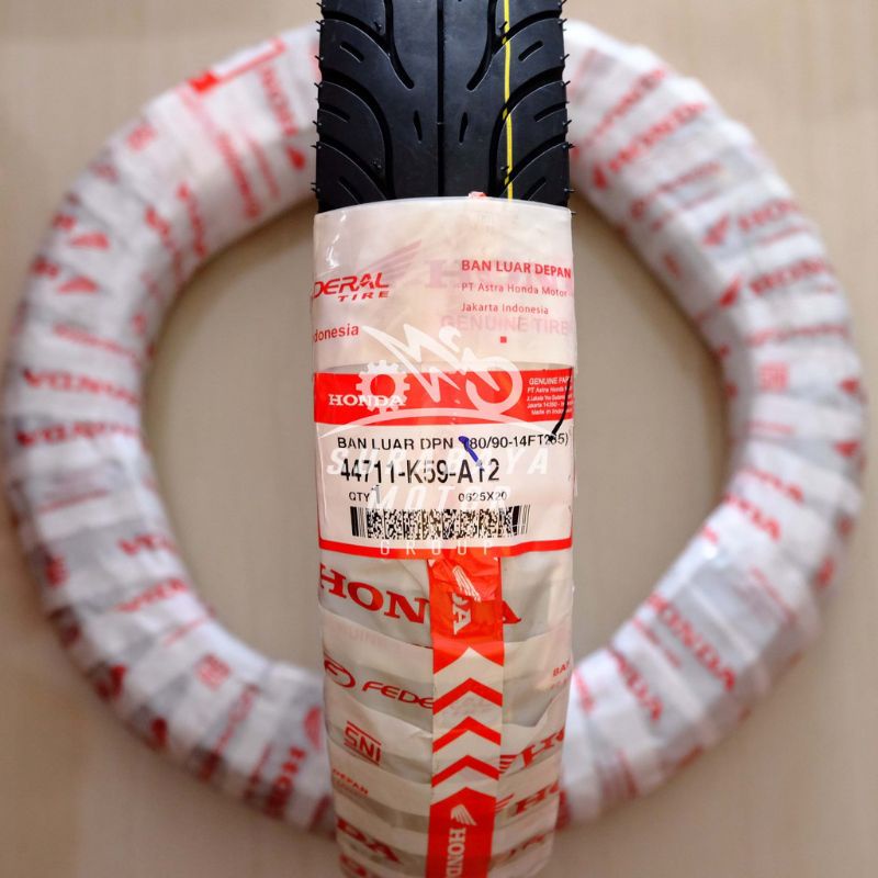 Ban Tubeless Honda 80/90-14 AHM Vario Beat Scoopy Spacy Matic Sepeda Motor Original