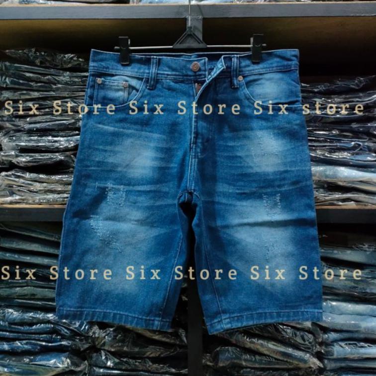 Celana Pendek Snow Sobek Jeans Pria Wash Distro Original Lexus Jeans ▪ KDA.18Oc22ᶻ