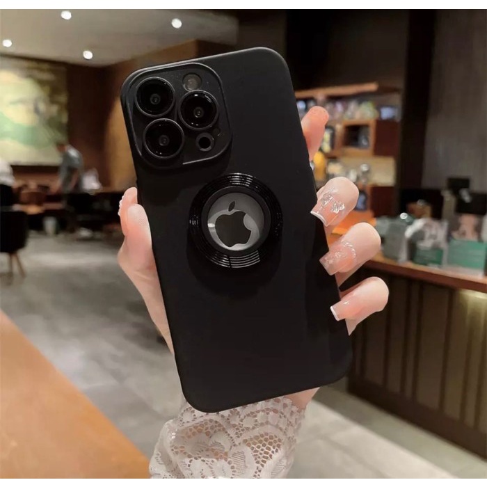 Luxury Ring STAND HOLE iPhone 12/12 Pro/12 ProMax/13/13 Pro/13 Pro Max SofCase Premium Hole Logo