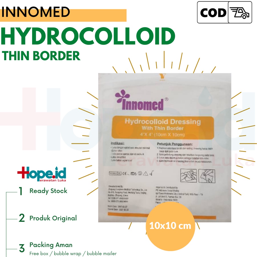 Hydrocolloid Innomed 10 cm x 10 cm Thin