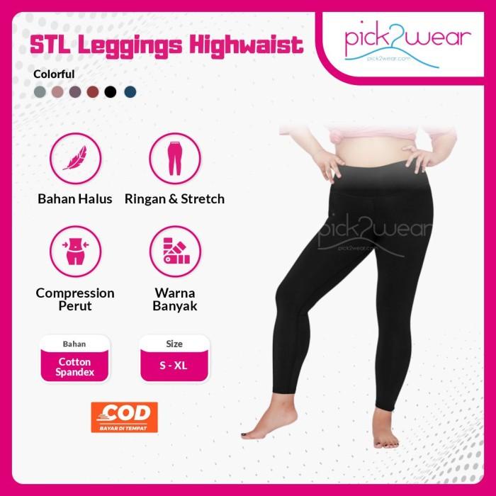 Legging Stl Legging Sport Celana Olahraga Senam Yoga Fitness Highwaist Black