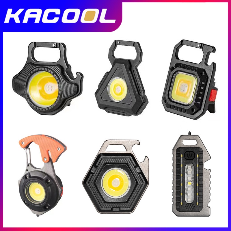 Multifungsi Mini Gantungan Kunci Lampu Kecerahan Tinggi COB Lampu Kerja Portabel USB Lampu Perbaikan Darurat Lampu Berkemah Di Luar Ruangan