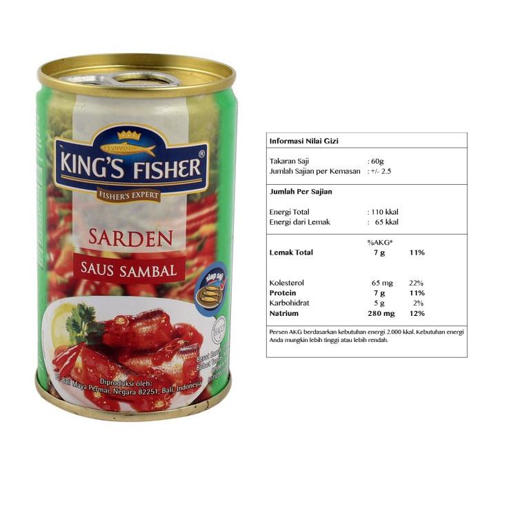 

TRC4k4Jy--Paket 3 pcs King's Fisher Sarden mini saus sambal Makanan Kaleng 155g kings fisher