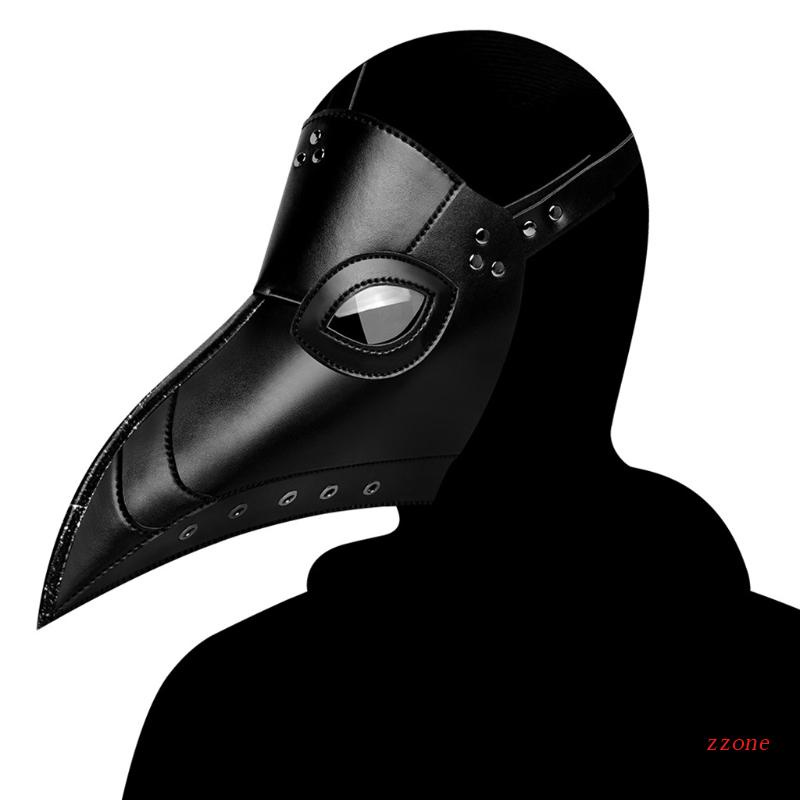 Kostum Cosplay Halloween Model Plague Doctor Long Nose Bahan Kulit PU Gaya Steampunk