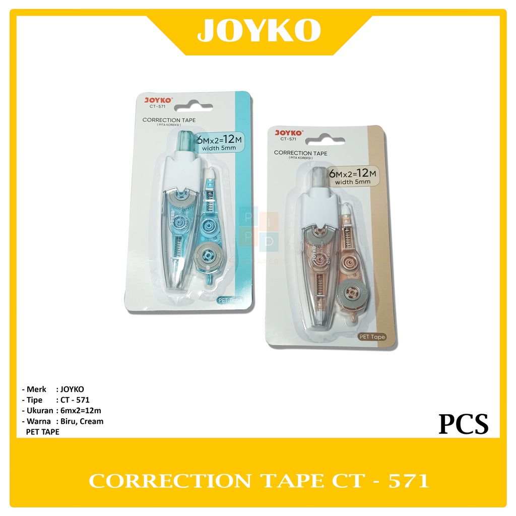 

Joyko Correction Tape Pita Koreksi CT-571 12m x 5mm Pcs