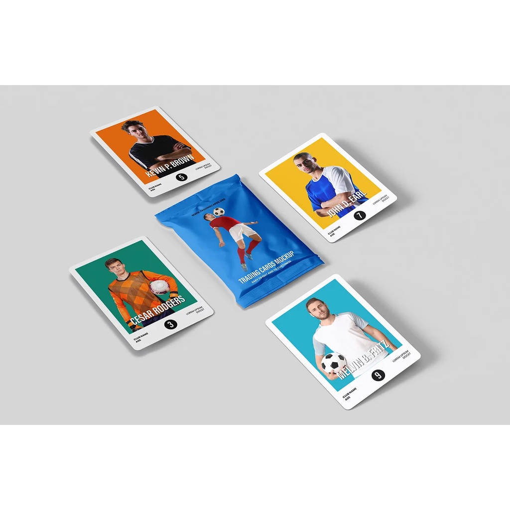 Trading Cards Mockup 9 Views