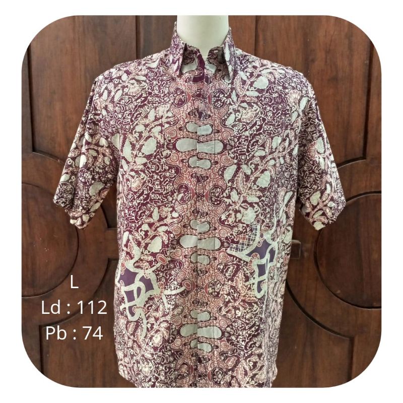 Batik trusmi hem batik pria puring batik cap