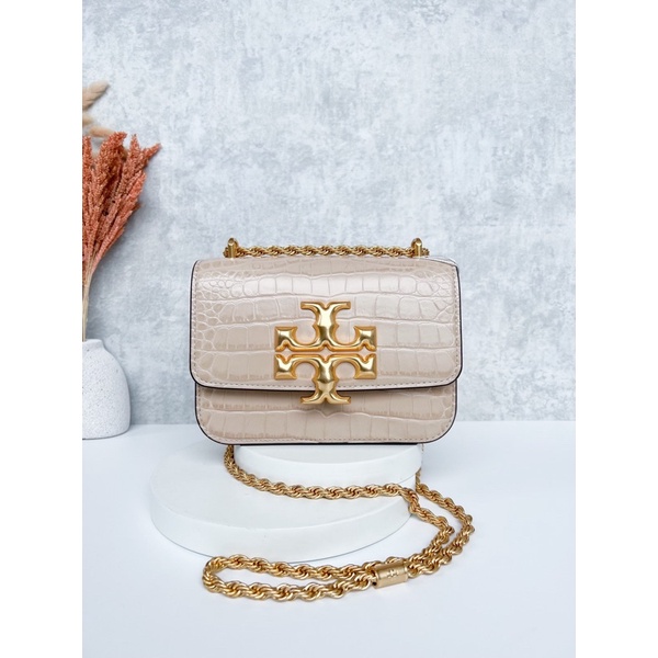 TORY BURCH ELEANOR CROCO IN PERFECT SAND