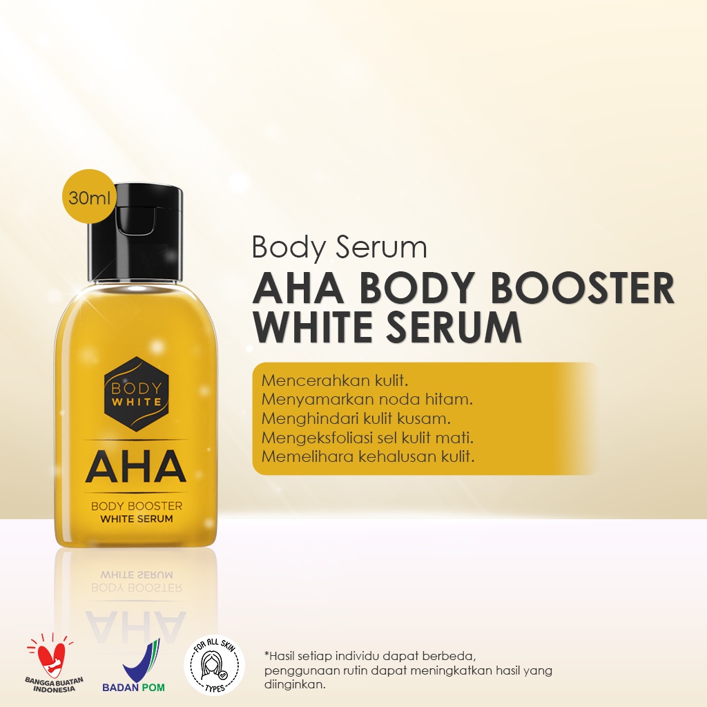 BODY WHITE AHA Body Booster White Serum 100ML &amp;  30ml  - SERUM BADAN / SERUM PEMUTIH
