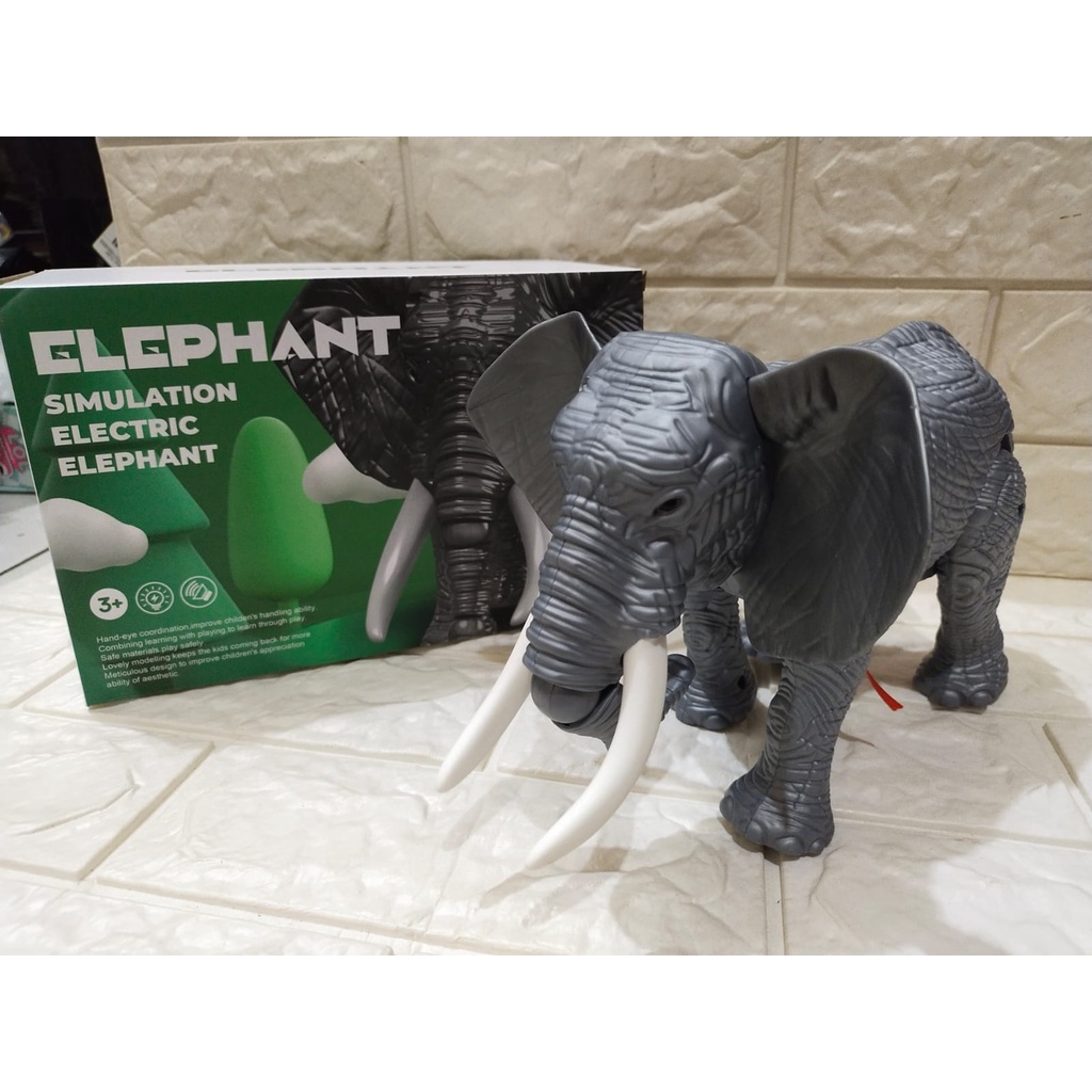 Mainan Robot Gajah Animal World Elephant Berjalan &amp; Bersuara