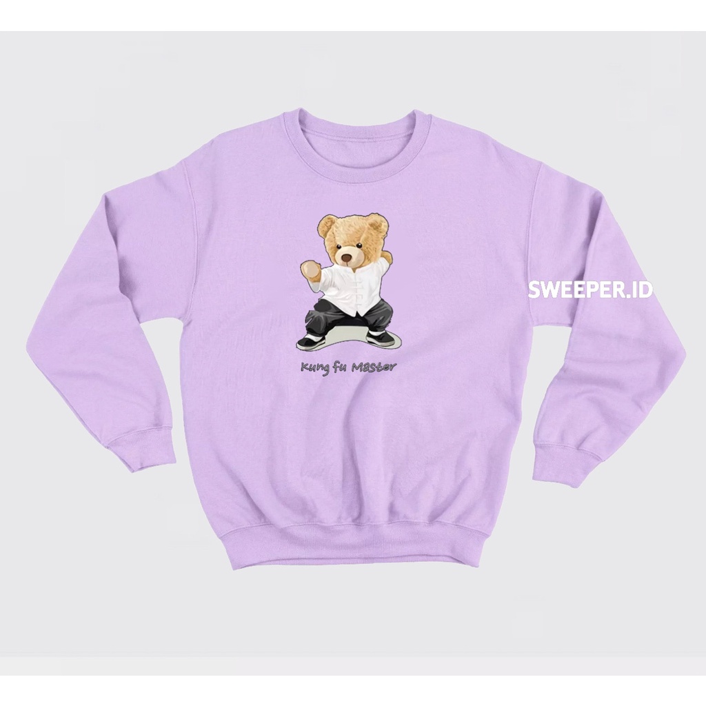 SWEATER CREWNECK TEDDY BEAR KUNG FU MASTER BAHAN FLEECE BAHAN FLEECE