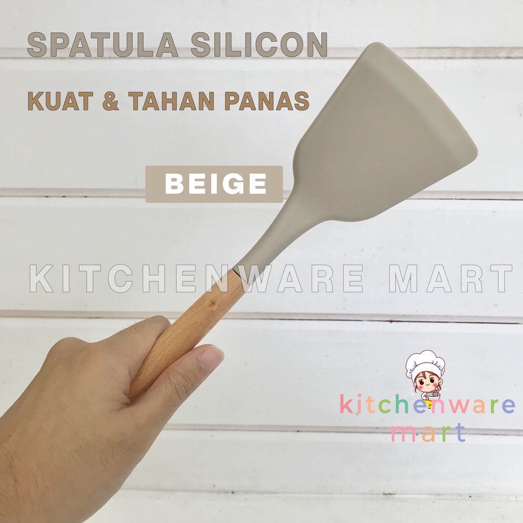 PREMIUM SPATULA SUTIL SILICON SOUP LADDLE- Spatula Masak PINK/ BEIGE / STAINLESS  - Sutil Silicon Sendok Dapur tahan panas- Spatula Premium