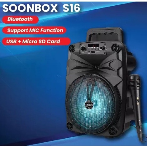 Speaker + MIC Bluetooth Karaoke SOONBOX S15, S16, S17 Full Bass 6.5inch WIRELESS SPEAKER PORTABLE SPEAKER MUSIC BOX BLUETOOTH