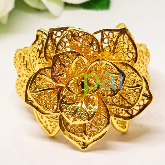 Gelang Kendari xuping perhiasan lapis Emas 24k bunga bangle