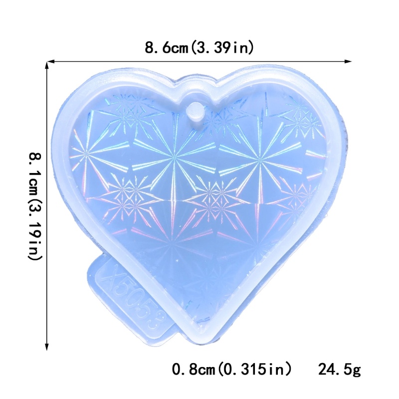Cetakan Liontin Resin Bentuk Hati Bahan Silikon Dengan Lubang Gantung Untuk Membuat Perhiasan