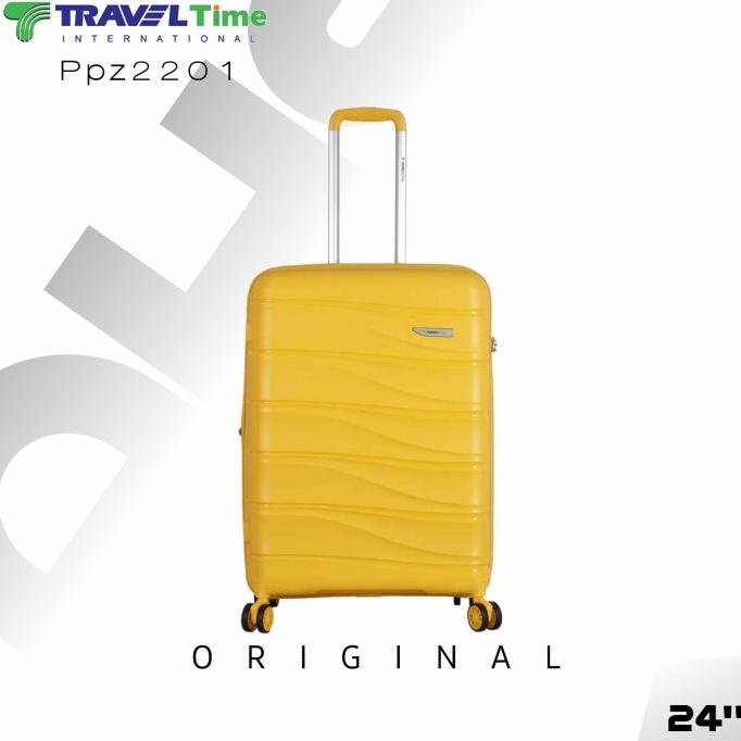 Koper 24 Inch Medium/Bagasi, Brand Travel Time Warna Kuning Original Amwliadwiputri