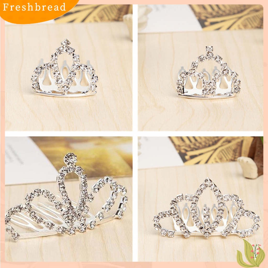 (Fresh) Jepit Rambut Model Mahkota / Tiara / Hati Dengan Berlian Imitasi Untuk Anak Perempuan