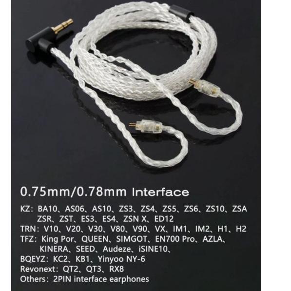 Terbaik Jcally 8 Core jc08s kabel upgrade 8 Core untuk Kabel KZ ZSN Pro X KZ DQ6 KZ ZST X KZ EDX Pro