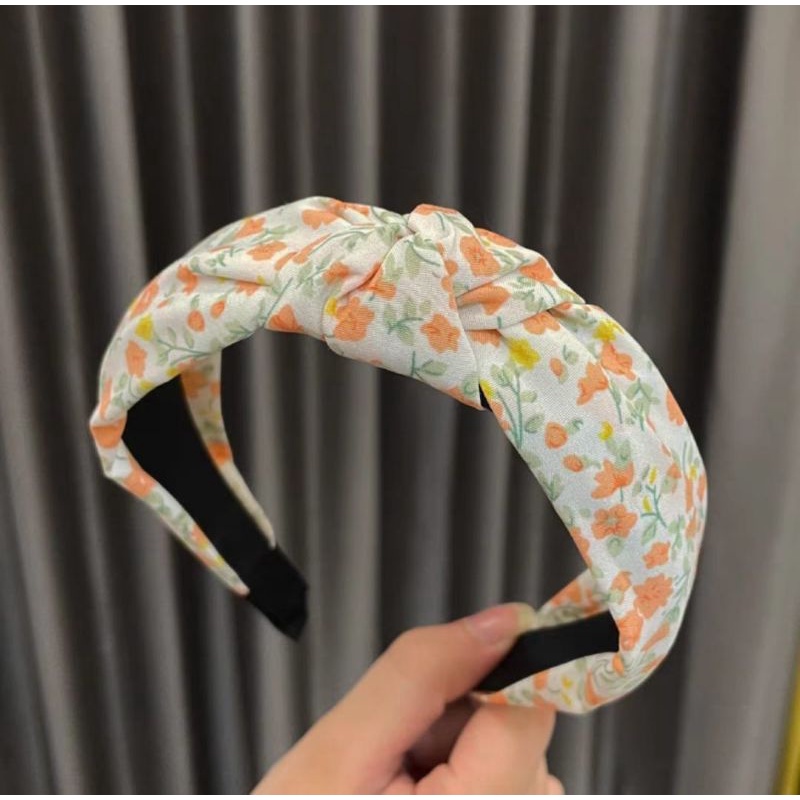 Bando Korea Simpul Motif Bunga Lebar 4cm Bando Simpul Wanita Bandana Frame Motif Bunga Daisy Headband