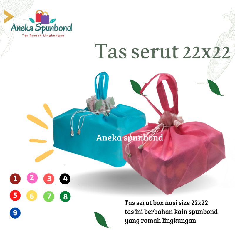 

Tas box nasi / tas spunbond / tas serut 22x22 isi 12pcs