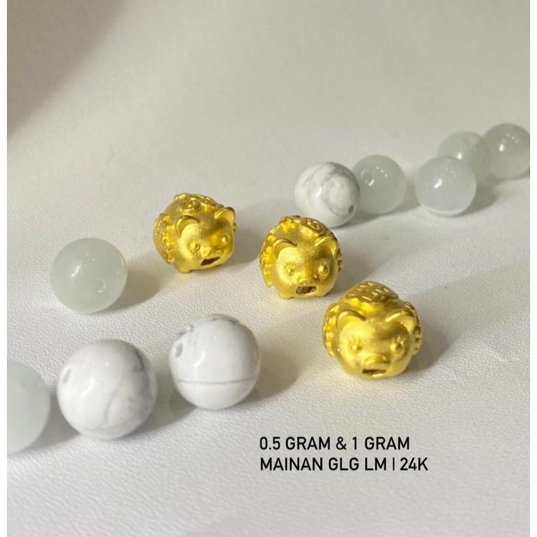 Charm Gelang Emas Asli LM 24K Karat 99.9% Import Shio Babi Chinese Zodiak Pig Pembawa Rezeki
