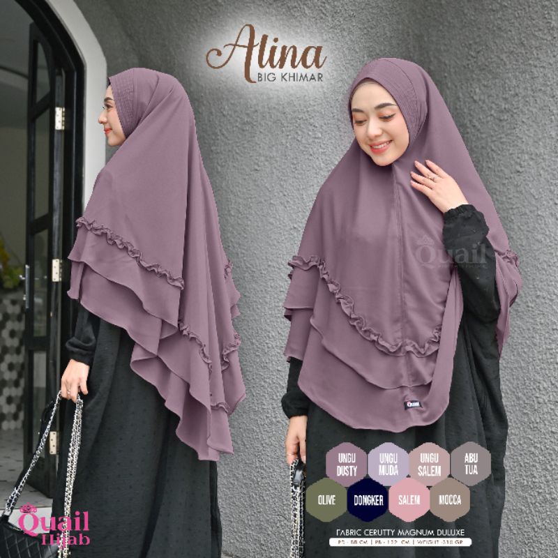 Hijab Instan Bergo Jumbo Ceruty Original Jilbab Quail ALINA
