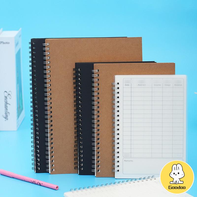 A5 Kraft Paper Coil Book Simple Student Notebook Meeting Notepad Buku Akuntansi Portabel -Doo