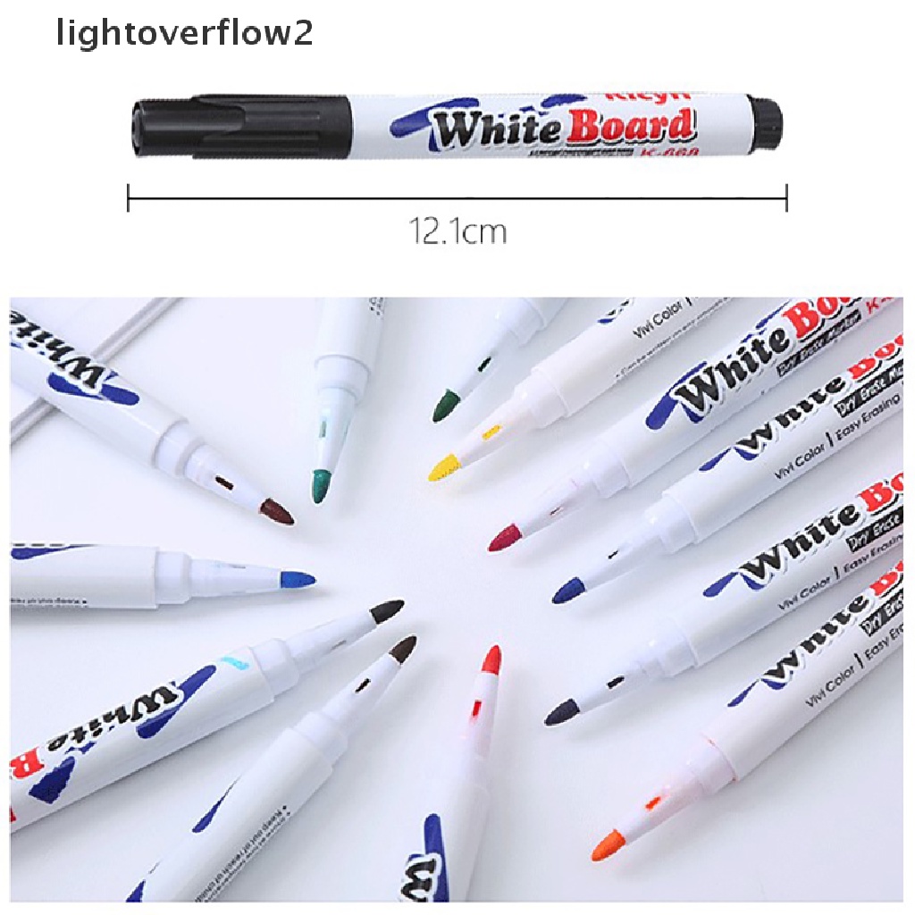(lightoverflow2) 8 / 12 Warna / Set Spidol Papan Tulis Air Ajaib Untuk Edukasi Dini Anak