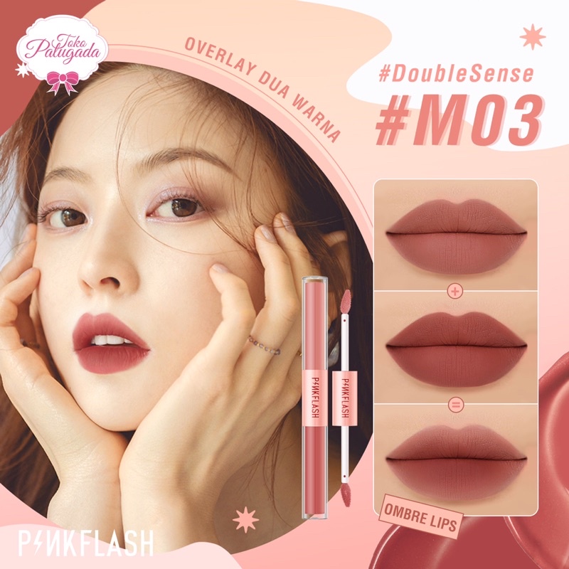 [BISA COD] PINKFLASH #DoubleSense Series 2 In 1 dual-ended lipstick - Pinkflash Duo Lipgloss - Pinkflash Lipstick - Pinkflash PF-L13