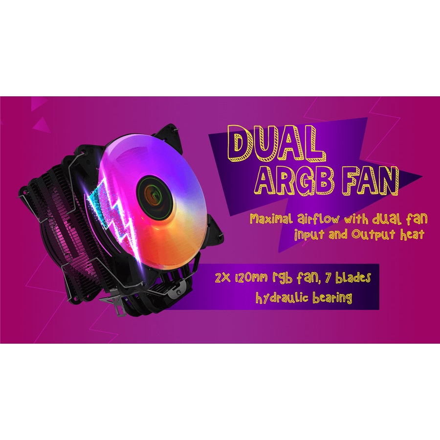 CUBE GAMING STORM V2 - DUAL FAN ARGB - Universal Socket (AM5 Ready)