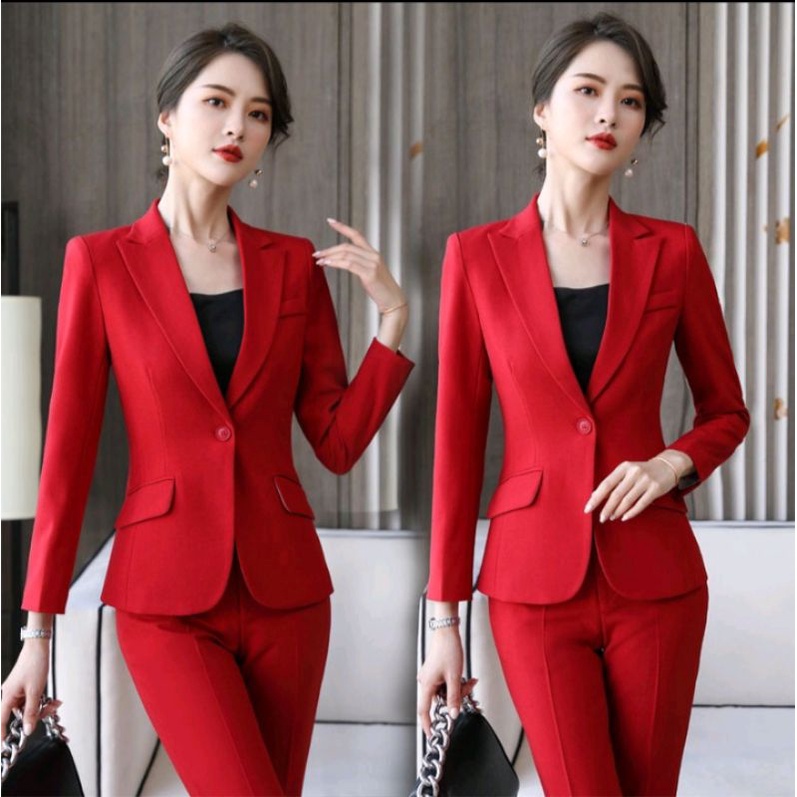 Setelan Jas Wanita Blazer Kerja Terbaru/Setelan Jas Wanita Korea/Setelan Blazer Wanita