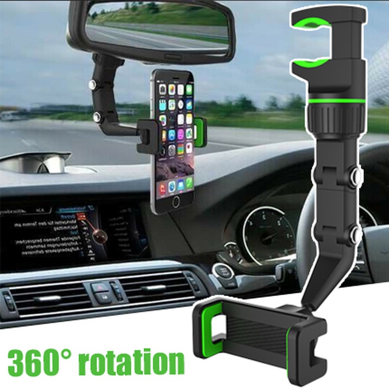 Bracket Klip Gantung Kaca Spion Tengah Mobil Multifungsi Rotasi 360 ° Holder Handphone