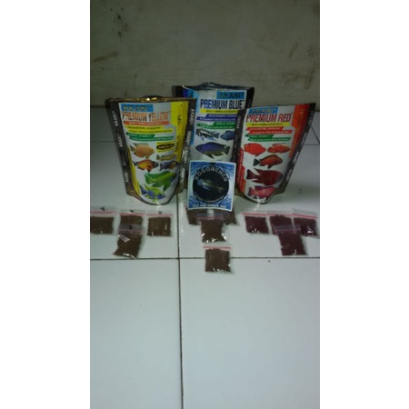 pelet akari premium blue red yellow repack/akari premium blue/premium red/premium yellow eceran