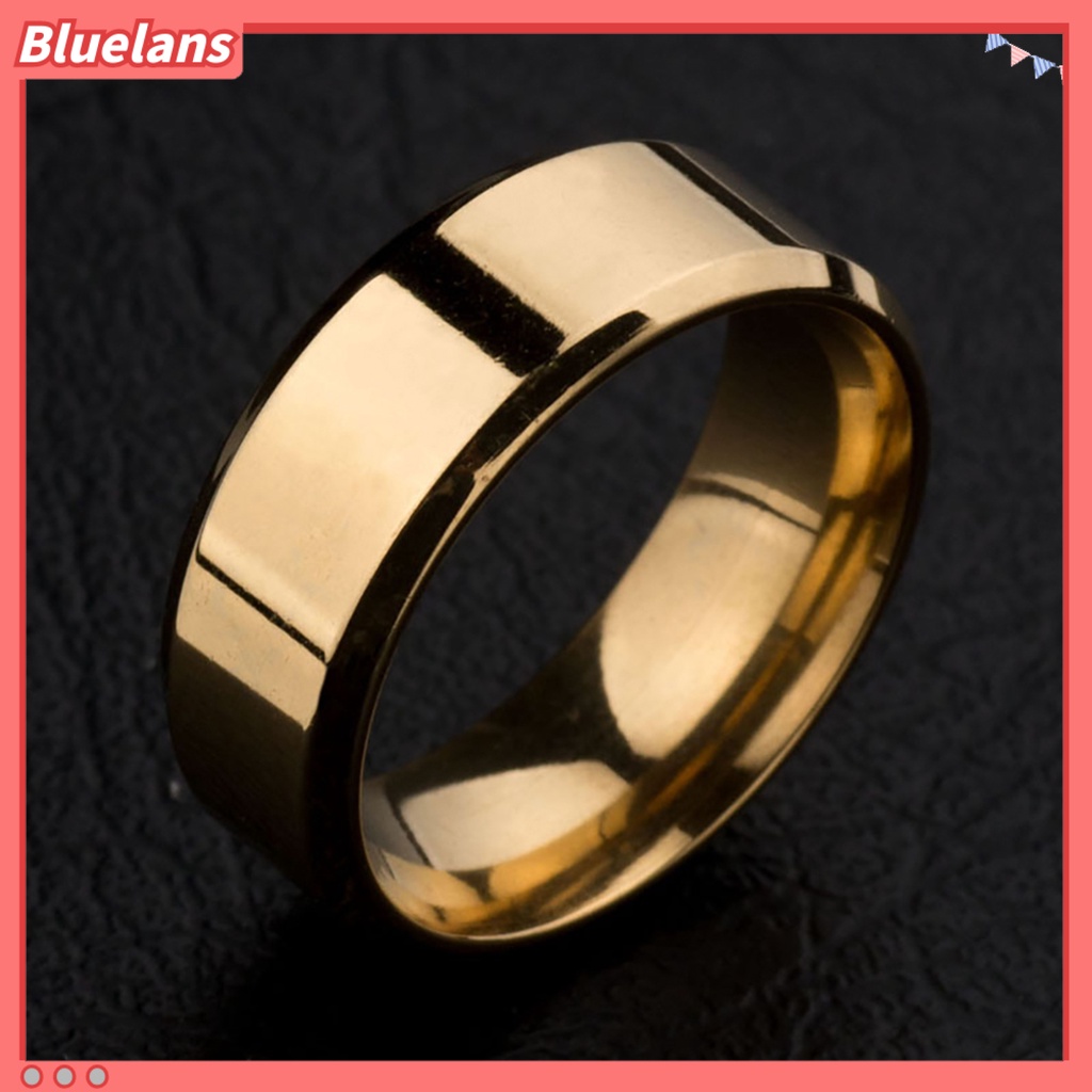 Bluelans 1 Pc Ring Unisex Stainless Steel Mirror Lightweight Finger Ring