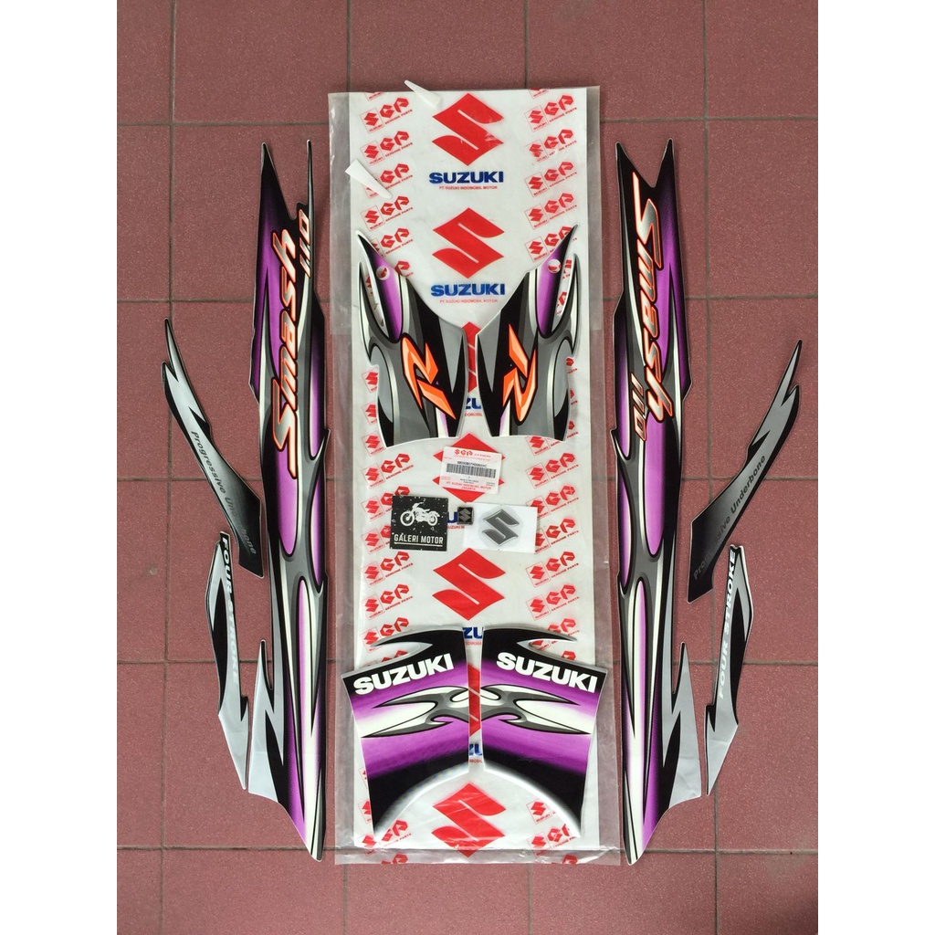 ￼Striping NEW smash 110 HITAM UNGGU TERONG ORIGINAL 68000B07H00NXHC