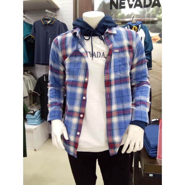 Nevada kemeja flanel pria lengan panjang casual size S - XL