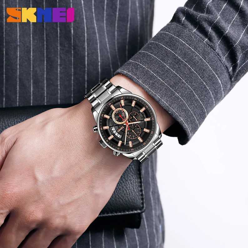 ARS - SKMEI Jam Tangan Analog Pria Strap Stainless Steel - 9285