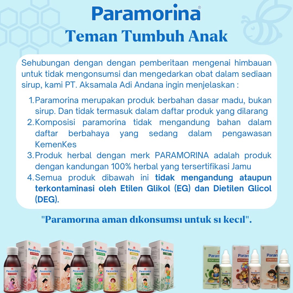 Paramorina Vitamin Herbal Anak Terlambat Bicara Penambah Nafsu makan Dan Terlambat Jalan