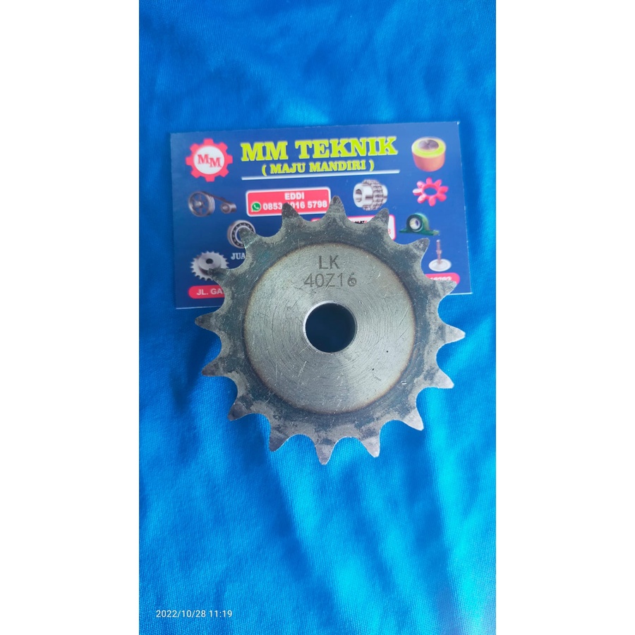 Sprocket RS 40 x 16 T Gear Rantai Single Gir gigi Z 16T RS40 -1 40Z16 40X16T 40-1 tipe B Sproket spr 40-16T 40x1x16T 40-1-16T